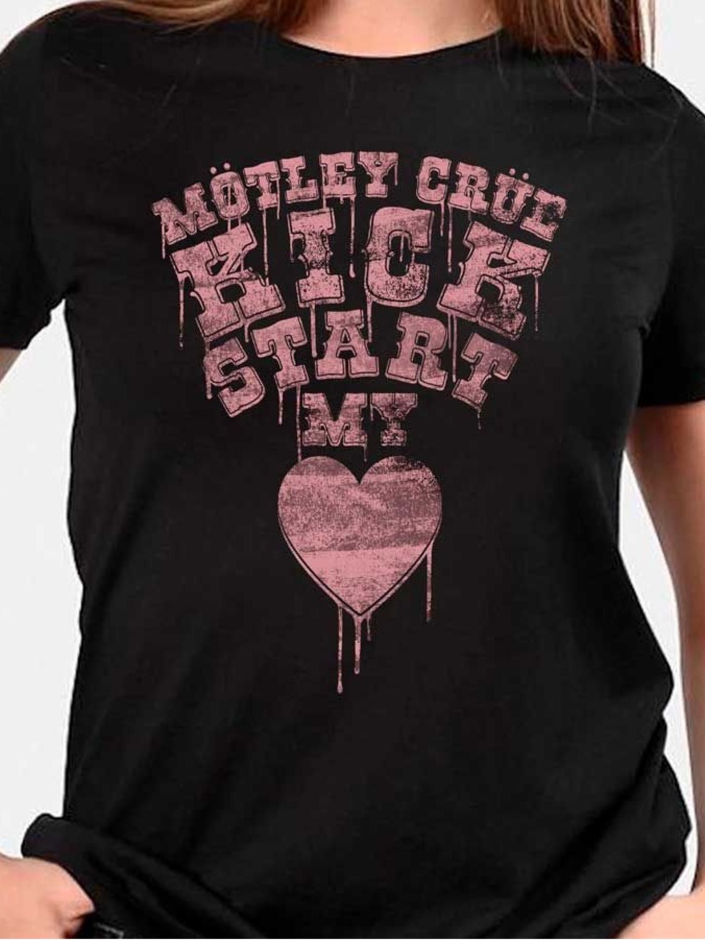 Motley Crue NWOT “Kick Start My Heart" Black Band Graphic Tee, Sz. Med.